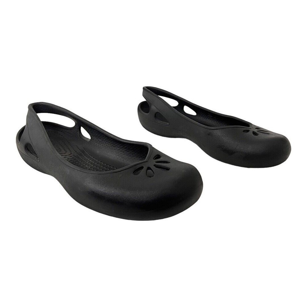 Crocs Kadee Ballet Flats Womens 10 Black Slingback Waterproof Comfort Shoes